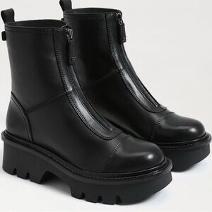 Sam Edelman Cooper Lug Sole Booty (Black Combat Boots)